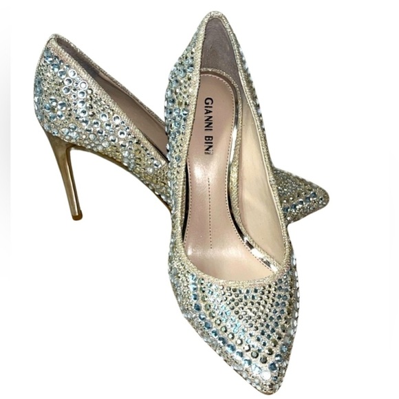 Gianni Bini Shoes - Gianni Bini Zebbi Jeweled Pointed Toe Stiletto Bridal Heels, Size 7.5M